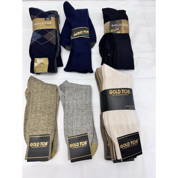 LOT OF 13- NEW - Gold Toe Men’s Sz 10-13 Socks Mens Cotton Blend Mixed Colors - Picture 1 of 6